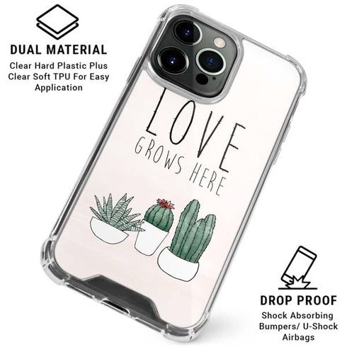 Love Grows Here iPhone 16 Pro Clear Case